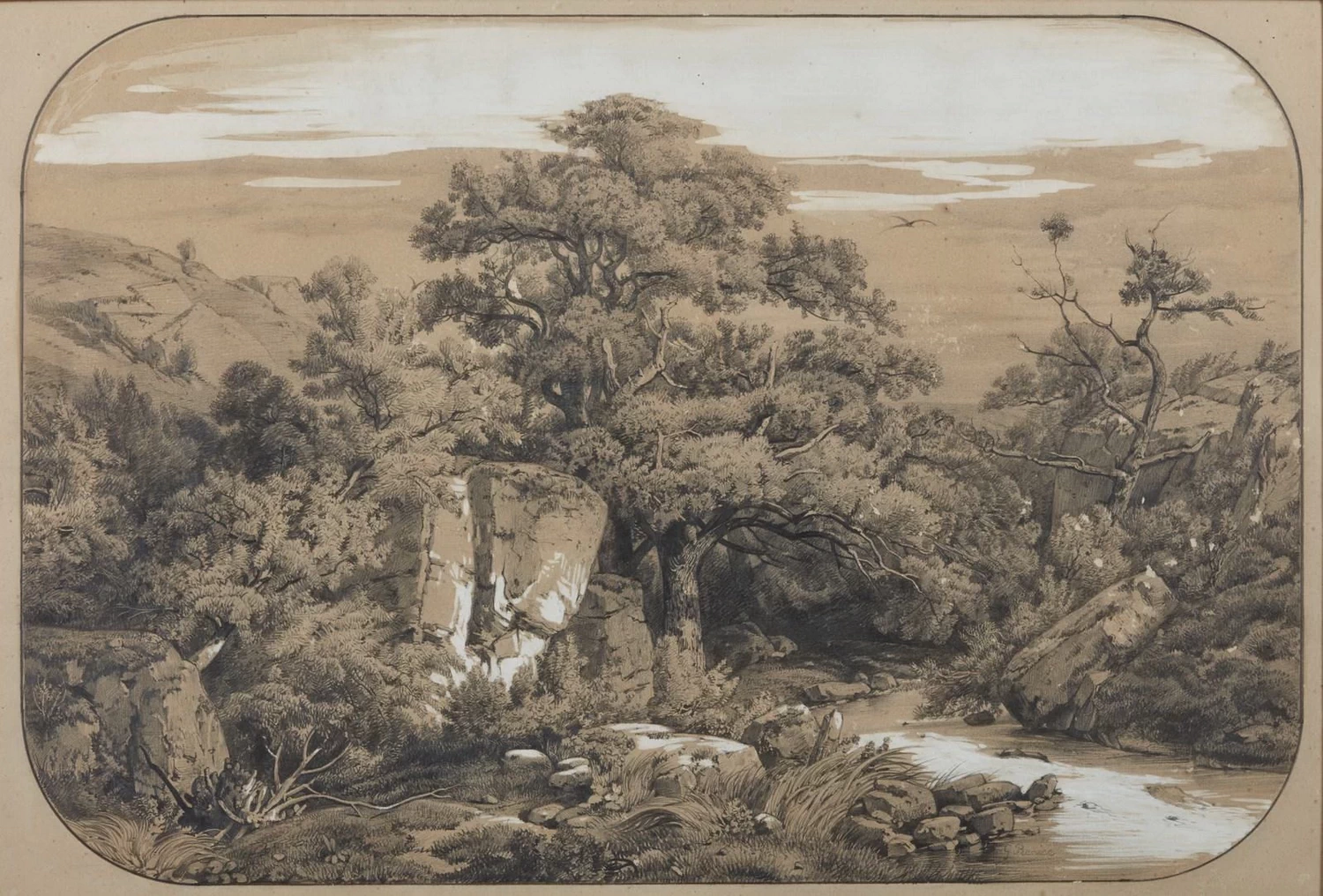  31-Paesaggio con strada e alberi 